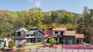 an aerial view of a house at Daebudo Freesia Private Pool Villa in Ansan