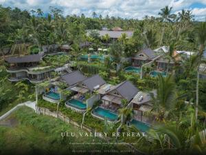 an aerial view of the villa valley retreat resort at ULU Valley Retreat in Tegalalang