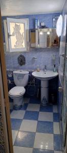a bathroom with a toilet and a sink at Dar salam in Tunis +10 photos