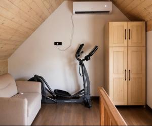 a living room with a treadmill and a couch at River Bridge in Žabljak