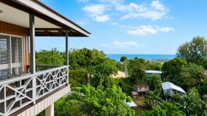 an ocean view from the balcony of a house at Auki Ocean View in Auki