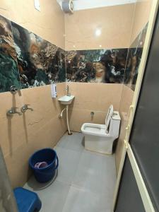 a bathroom with a toilet and a sink at Hotel Tokyo in Bathinda