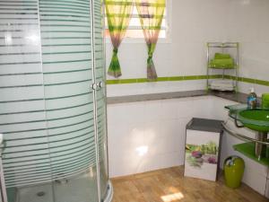 a bathroom with a shower and a sink at Villa charmante à Le Tampon + Piscine in Le Tampon +16 photos