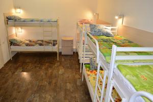 Rúm í herbergi á Vishnya Hostel