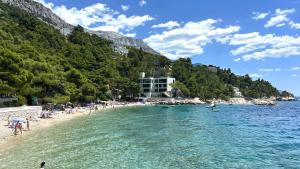 a group of people on a beach in the water at Villa Emanuela by Villas Guide in Grubine