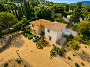 an aerial view of a house with a car at VillaGassin 403 - Luxury Villa with Private Pool near Saint-Tropez-Airco-parking in Saint-Tropez