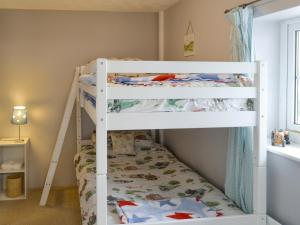 two bunk beds in a childs bedroom at Holemoor Cottage in Bridgerule