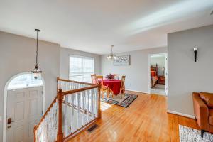 a living room with a table and a dining room at Birmingham Haven New Deck King Bed No Cleaning Fee in Birmingham
