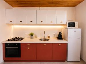 a kitchen with a white refrigerator and a sink at URBAN LOFT- Espace détente in Fort-de-France