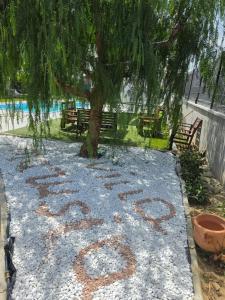 a tree with the word written on the ground at Villa Marusia in Tollo