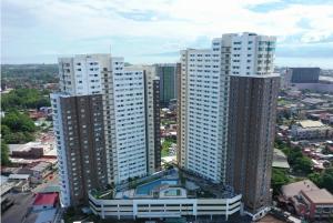 an overhead view of a city with tall buildings at RPCB Condo Rental in Cagayan de Oro