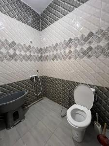 a bathroom with a toilet and a sink at Djerba Appartement in Houmt Souk