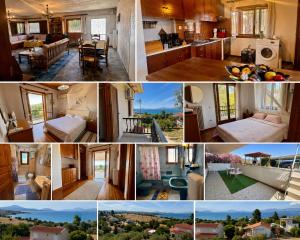 a collage of photos of a kitchen and a house at Zeba apartment 200m from the Sea in Dhílesi