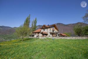 a house on a hill in a field of grass at Chalet de l'epigny in Bellecombe