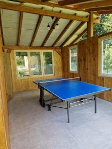 a ping pong table in a room in a house at House of Laura in Băile Tuşnad