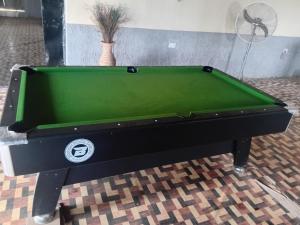 a green pool table in a room with a plant at Kings Hotel and Lounge in Bwari