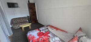 a living room with a couch and a chair at D&ATurism in Prăjila +2 photos