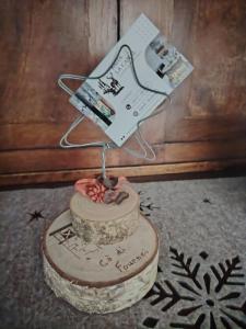 a cake sitting on top of a table at Baita LA CANAL in Monastero di Lanzo
