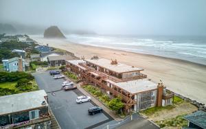 an aerial view of a house on the beach at Pacific Sands Unit #10 in Neskowin