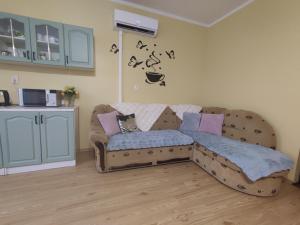 a living room with a couch in a room at Apartamenty Pod Wiaduktem in Ober Wüstegiersdorf