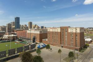 a view of a city with buildings and a park at Homewood Suites by Hilton Oklahoma City-Bricktown in Oklahoma City
