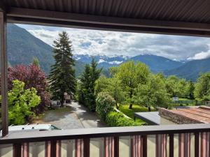 a view from a window of a mountain view at Appartement Simone Hofherr in Imst