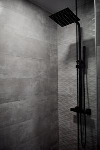 a shower with a shower head in a bathroom at Family Hotel and Restaurant Varosha 2003 in Lovech +95 photos