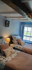 a bedroom with two beds and a window at Brunant Arms Hotel in Caio