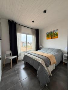 a bedroom with a large bed and a window at Complejo San Carlos in General Acha