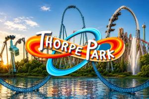 a ride in a theme park with a roller coaster at Sky View En-Suite in Egham