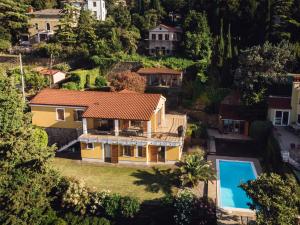 an aerial view of a house at Piran Panorama Pool Villa in Piran