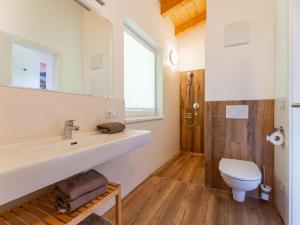 a bathroom with a sink and a toilet at Adlerblick in Werfenweng +53 photos