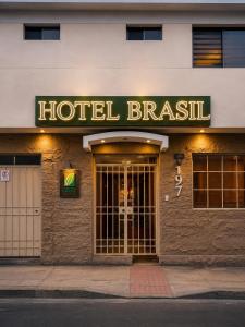 a hotelrakitz sign on the front of a building at Hotel Brasil in Antofagasta
