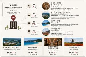 a page of a brochure with photographs of different places at VILLA Sasebo Stad #SS1 in Sasebo