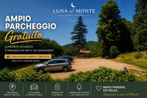 a poster of a car parked on a dirt road at Luna al Monte in Cuasso Al Monte