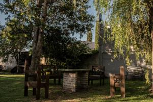 a group of chairs and a table under a tree at Quinta del Pinar in Azul +3 photos