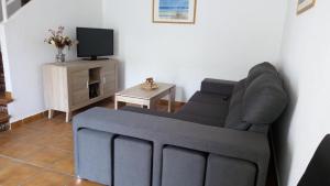 a living room with a couch and a tv at Alcaraván 32 in Islantilla