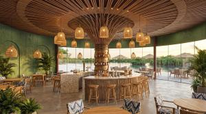 an image of a restaurant with tables and chairs at Lagoona Eco Resort Binh Chau in Binh Chau