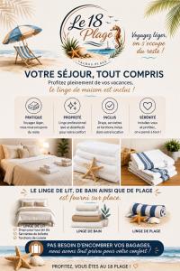 a flyer for a furniture store on the beach at Le 18 plage in Valras-Plage