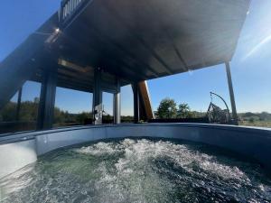 a jacuzzi tub in a house with water at Cabana Ross-A in Poenari