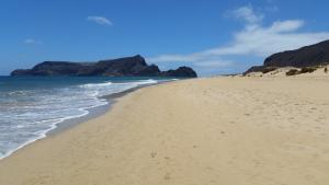 a sandy beach with a view of the ocean at Sol e Luna in Ponta