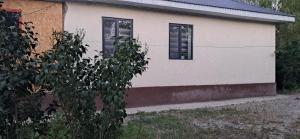 a house with two windows and a bush in front of it at AiDan BB in Kazarman