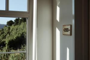 a close up of a door with a window at Schlossberghotel Greiz in Greiz