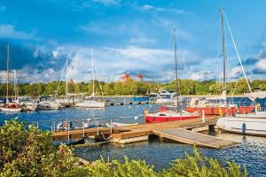 a group of boats docked in a marina at Zen Garden House in Võduvere