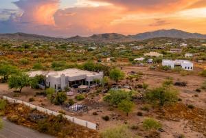 an aerial view of a campground in the desert at Desert Oasis Pool, Golf, Games Mountain Views in New River