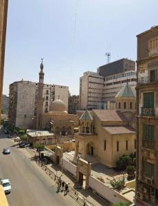 a view of a city with buildings and a street at Kings palace castle in Cairo