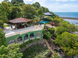an aerial view of a house on the beach at Ladylagoon Luxury Multi-Purpose Private Beachfront Villas Koh Samui in Koh Samui