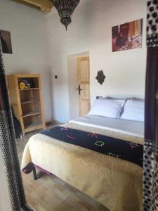 a bedroom with a large bed in a room at Le Retour au calme Maison d'hôtes in Tinerhir