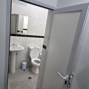 a bathroom with a toilet and a sink at Departamento LUNA DE BELEN in Belén