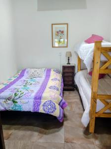 a bedroom with a bed and a ladder in it at Refugio de Chacras in Ciudad Lujan de Cuyo +3 photos